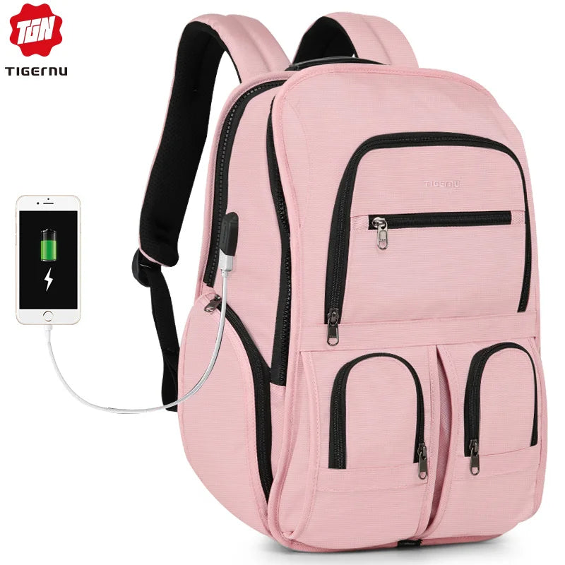 For Tigernu T-B3888 Fashionable Travel Bag Waterproof Polyester Sport Luggage Suitcase with Zipper Closure and Airplane Tags