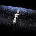 1ct Round Moissanite Bracelet Hearts and Arrows Silver925 Moissanite Diamond Adjustable Slide Bracelet Bangle Jewelry