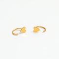 Trendy Earring 18K Gold Plated Cute Heart C Hoop Earrings for Women Stainless Steel Earrings Wholesale