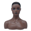 Wholesale Realistic Female Wig Display With Shoulder Hair Makeup Smiling Fiberglass Human Male African American Mannequin Head