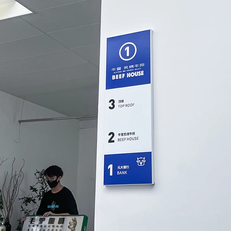 Floor Indexing Signage Lacquered Stainless Steel Road Sign Outdoor Signage Company Signboard Advertising Sign