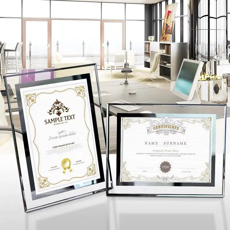 Factory Wholesale Creative Crystal Photo Frame 4X6 5X7 Inch A4 A3 Picture Frame Transparent Photo Frame Glass Certificate Frame