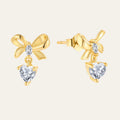 Mini Jewelry 925 Sterling Silver Cz Diamond Fashion Tiny Small Bow Knot Stud Earrings for Women Girls