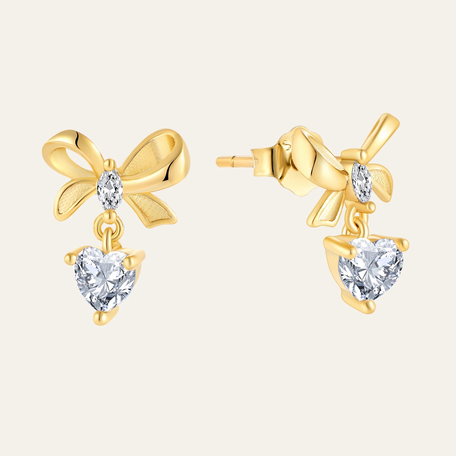 Mini Jewelry 925 Sterling Silver Cz Diamond Fashion Tiny Small Bow Knot Stud Earrings for Women Girls