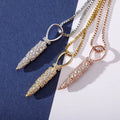Hip Hop Jewelry 925 Sterling Silver Cubic Zirconia Cz Bullet Pendant Necklace Men