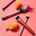 6 Piece Customizable Quantity Makeup Brush Set with Blending Sponge Blush Eyeshadow Powder-Synthetic Fiber Brushes