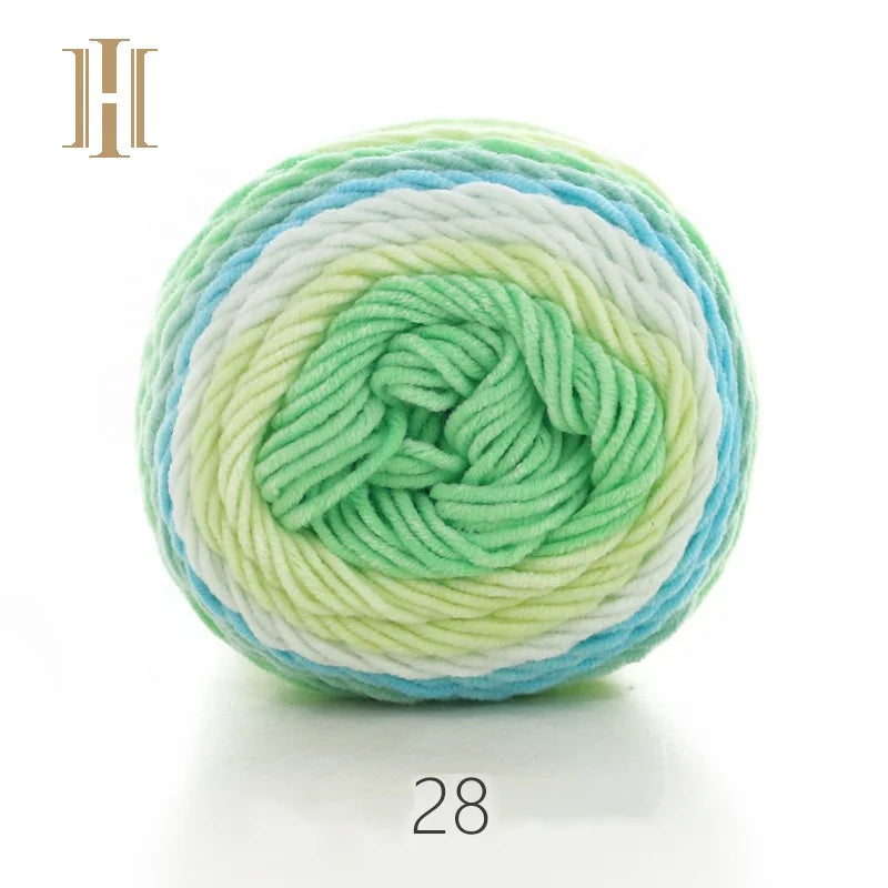 55%Acrylic 45%Cotton Skin-Friendly Children's Clothes Hand-Knitted Cake Yarn High Tenacity Dyed Weaving Yarn