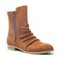 Men's Retro Genuine Leather Ankle Zipper Casual Boots Korean Style Top Grain Cowhide Work Shoes Waterproof for Winter