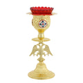 Orthodox Candles for Church With Red Glass Icon Oil Lamp Standing Gold Planting One Sets