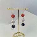 KITI Special Offer USA Flag Star Wooden Bead Dangle Earrings Red White Blue Patriotic Jewelry