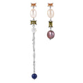 New Available Fashion Earring Baroque Pearl Lazurite Cubic Zircon Droplet Earring S925 Sterling Silver Asymmetric Pearl Earrings