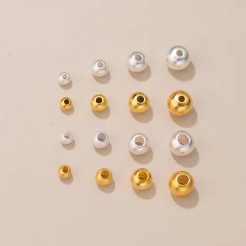 Matte Beads Sterling Silver Spacer Beads Jewelry Making Bulk 925 Round 1515890
