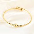 2022 Factory Adjustable Opening Bangle Bracelet Stainless Steel Bracelet Cable Wire Beaded Bracelet for Women Girls