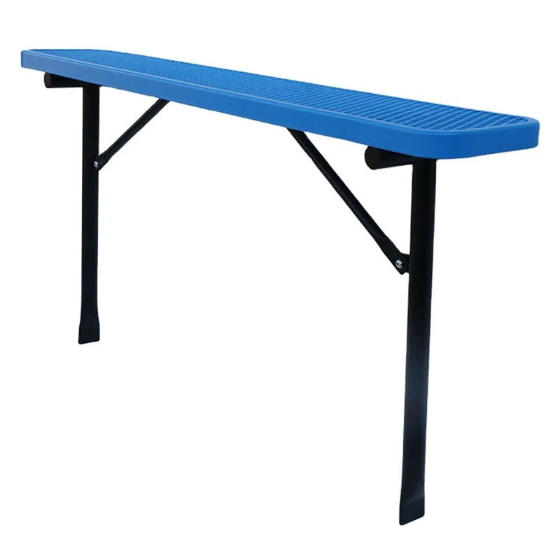 Outdoor Park Furniture Embedded Expanded Steel Mesh Backless Bench Seat Outside Street Metal Public Garden Patio Bench Seating