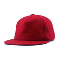 Blank 5 Panel Snap Back Baseball Cap Hat Red Wool Unstructured 5 Panel Blank Snapback Hats Caps With Embroidery Customized