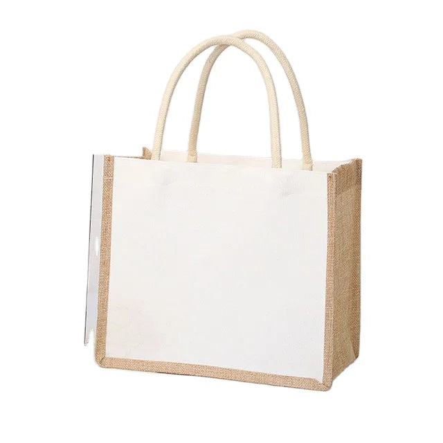 Factory Direct Sales New Linen Cotton Stitched Tote Bags Fashionable Canvas for Office Workers and Shopping Use