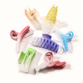 Korea INS Women Colorful Geometry Hair Claw Plastic Matte Large Shark Hair Clip Frosted Gradient Hair Clips Claw