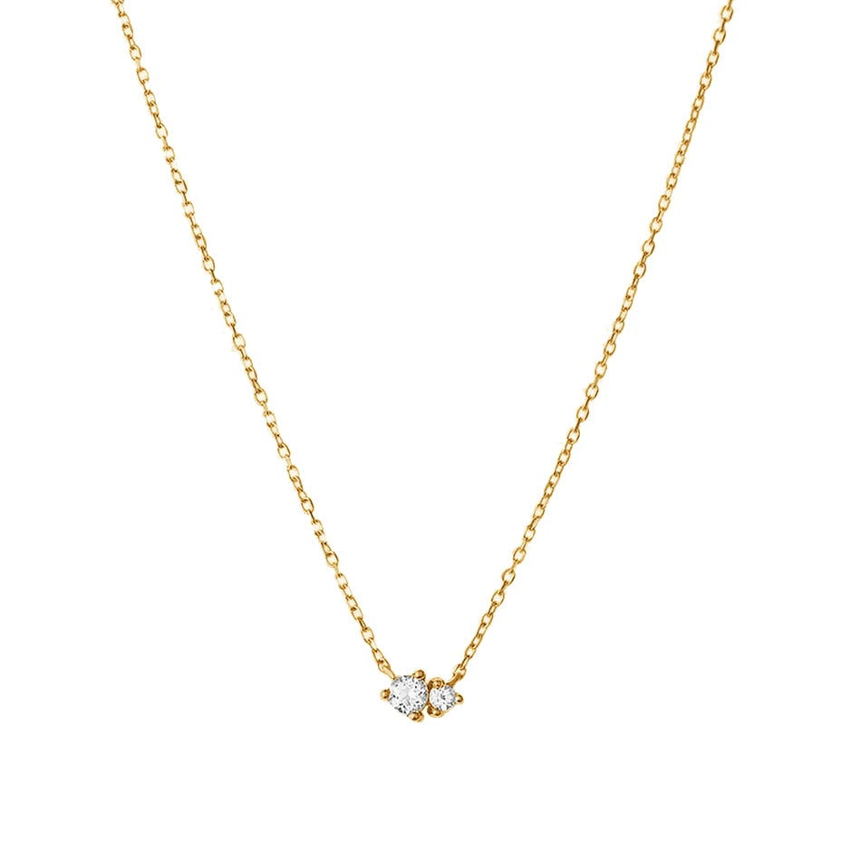 Wholesale Jewelry Stores 925 Sterling Silver 18k Gold Plated Cubic Zircon Necklace for Women