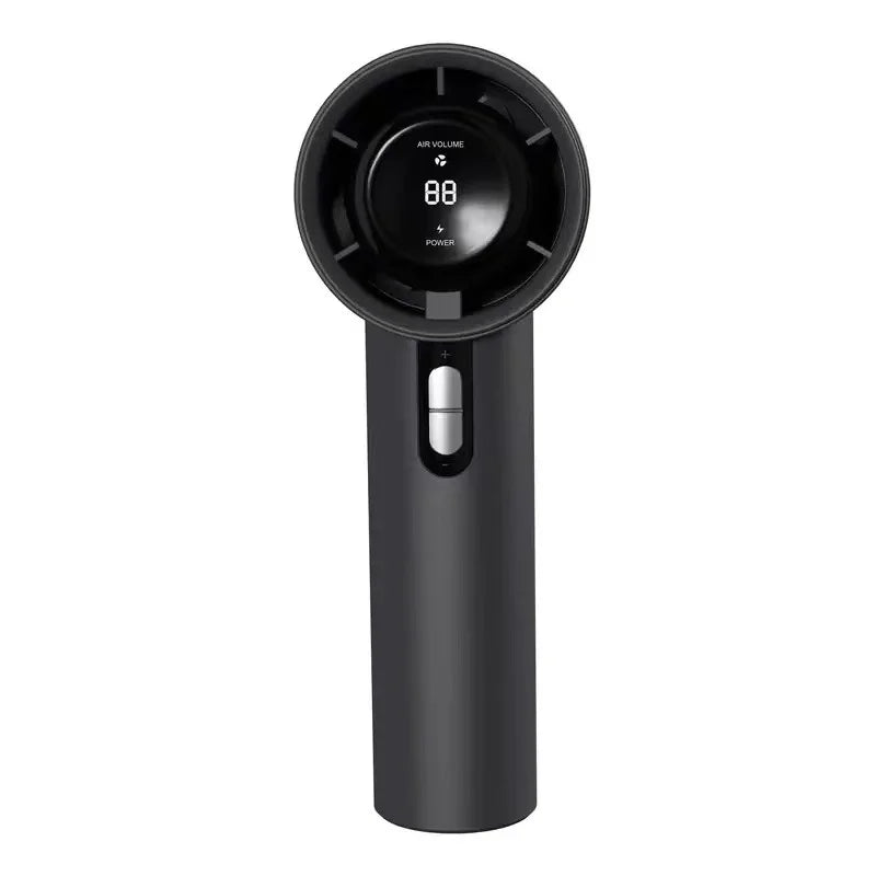100 Gears Portable Handheld High-speed Mini Fan LED Power Display Outdoor High-speed Handheld Small Fan