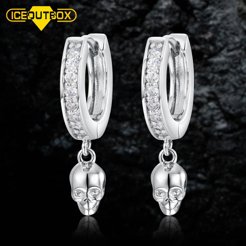 Earrings Jewelry Stainless Steel Punk Style Wholesale Skull Mens Hoop Earrings Party Jewelry