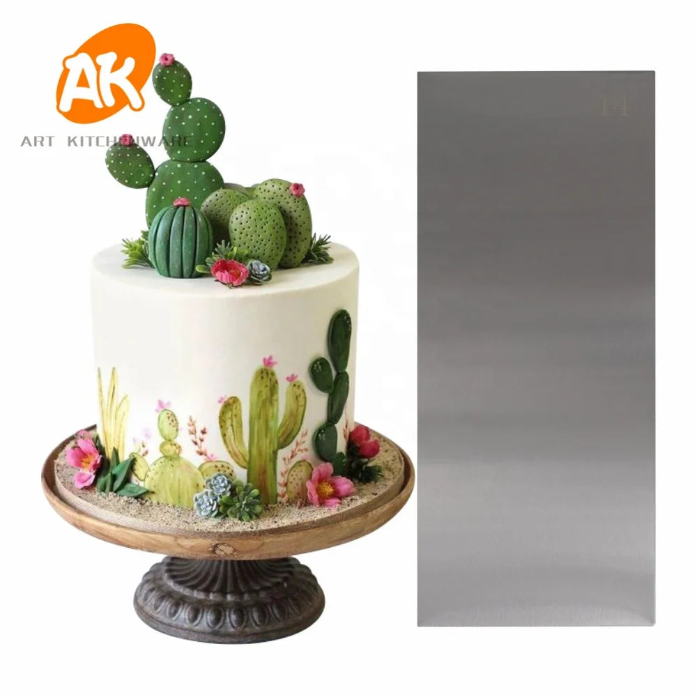 AK Straight Edge Stainless Steel Cake Scraper Decorating Comb Pastry Baking Tools Cake Smoother for Bakery CS-44