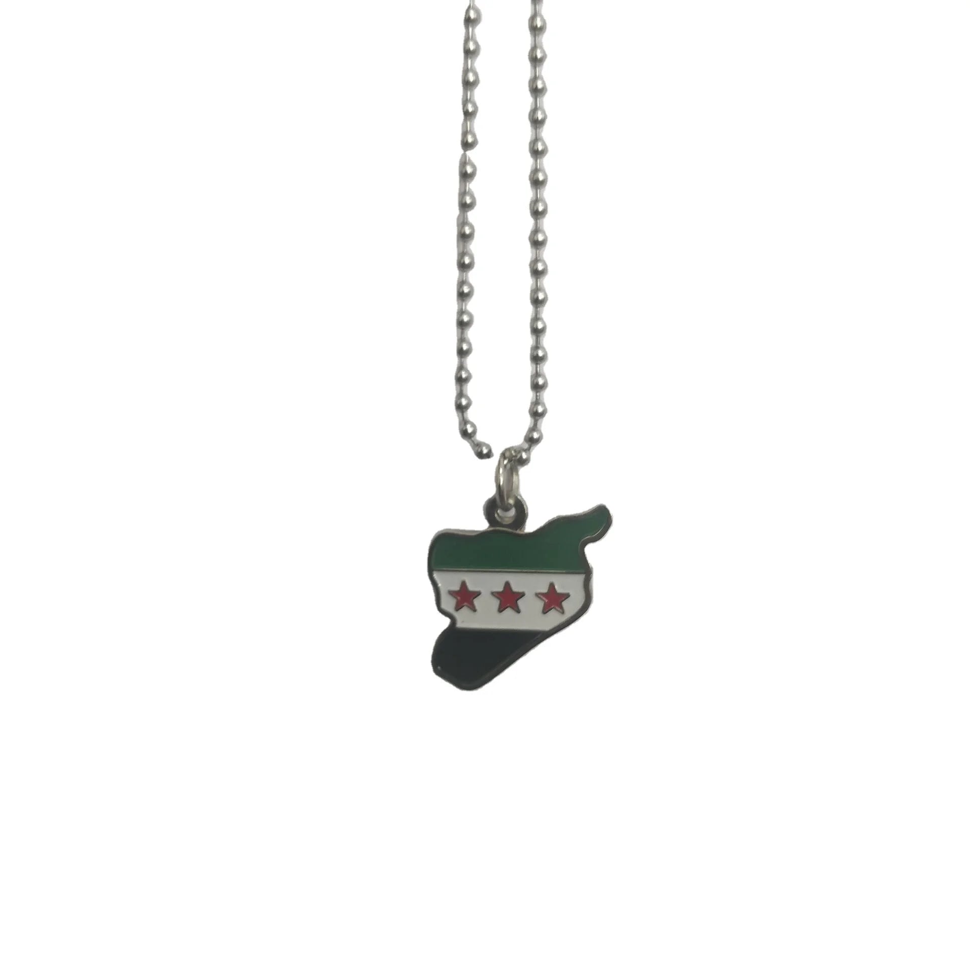 2025 Latest Custom Collectible Gift Syrian Flag Necklace Metal Zinc Alloy Eco-Friendly