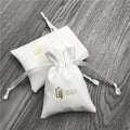 Soft White Leather Pouch for Perfume Bottle PU Drawstring Gift Bag