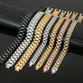 MECYLIFE Watch Band Bracelet Stainless Steel Jewelry Men Women Gold Plated Bracelet