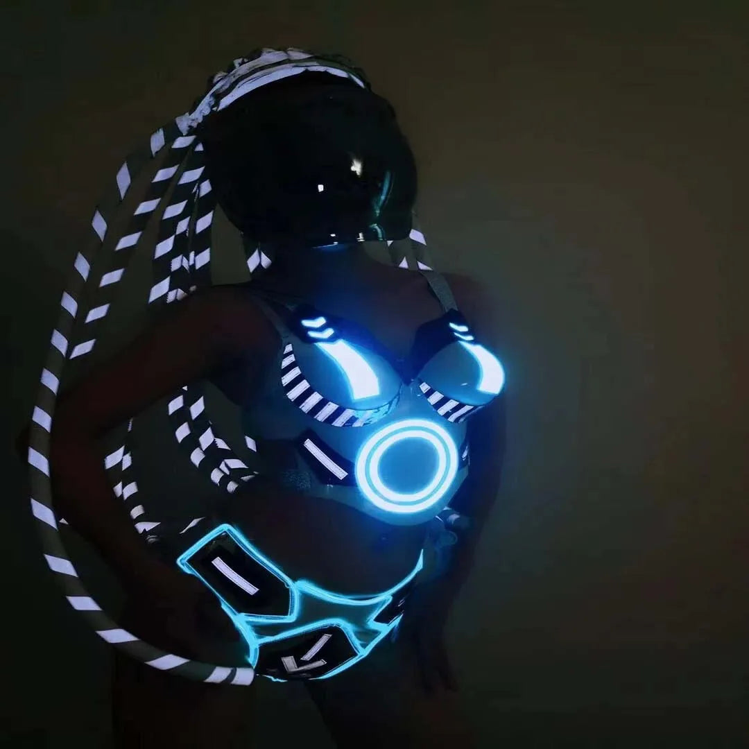 Woman LED Dress Light up Bikini Gogo Dancer Ladies Gogo Dance Outfit DS Suit Costume Performance  Stage Dance Costume