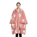 Winter Cozy Warm Hooded Blanket Hoodie Sweater Oversize Wearable Sweatshirt Blankets