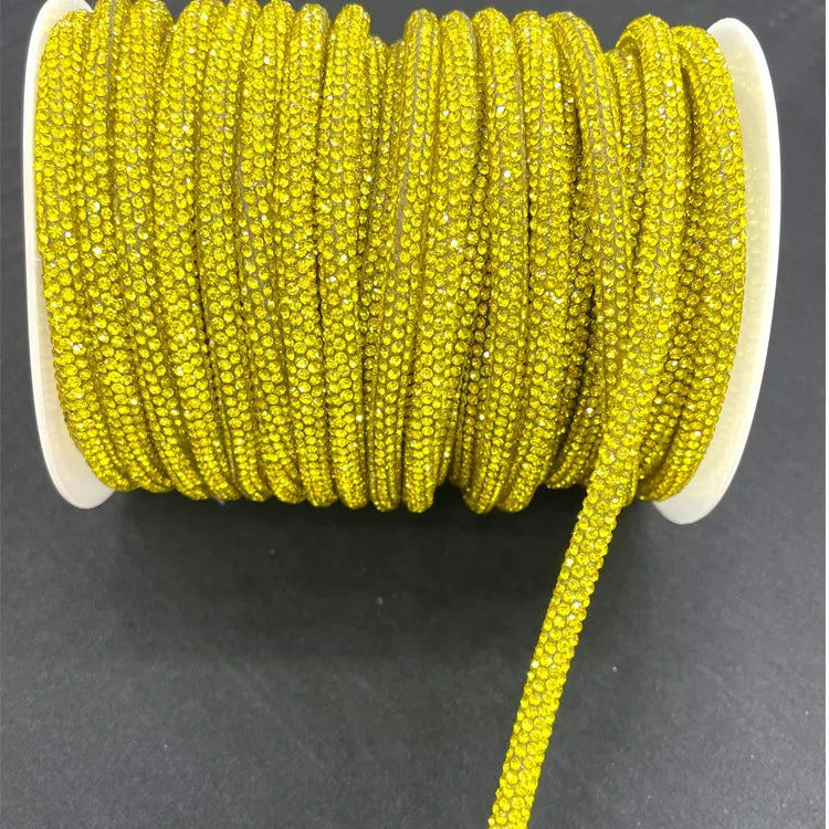 S178 Wholesale Crystal Tube Cord for Hoodies Strings Rhinestone Cord Rhinestone Rope