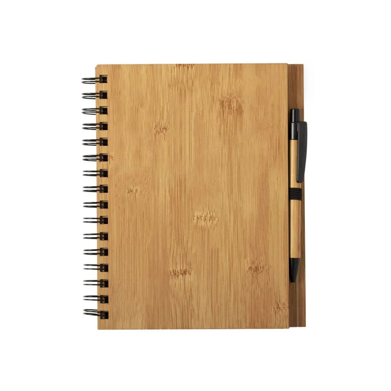 2021 Custom A5 Bamboo Spiral Weekly Notebook Planner Cover Business Study Diary Journal School Office Use Organizer Promotion