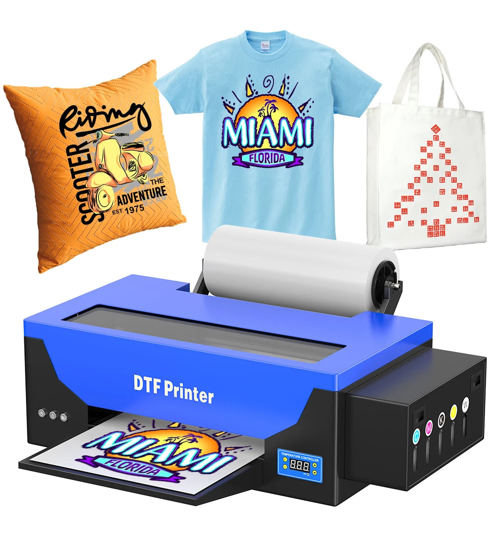 Colorsun A3 30cm Roll to Roll T-shirt Digital DTF Printer Small Home Use L1800 Print Head with Oven Ink