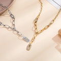 Waterproof Gold Plated Rhinestones Crystal Chains Tassel Choker Necklace Stainless Steel Zircon Link Chains Necklace