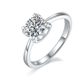 Classic Design Round Cut 1 Carat Moissanite 925 Sterling Silver Moissanite Rings Wedding Engagement