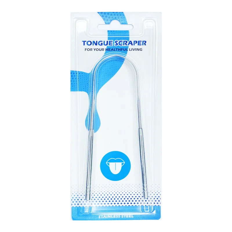 Stainless Steel Reusable Tongue Cleaner Blister Package Oral Teeth Care Tool for Effective Cleaning