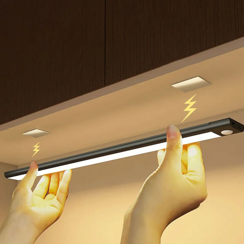 LED Night Light 20/30/40/60CM Motion Sensor Wireless USB Cabinet Night Light Wardrobe Lamp for Kitchen Cabinet Bedroom Wardrobe