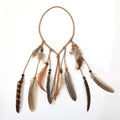 Women New Indian Ethnic Feather Tassel Headband Boho Festival  Hair Accessories Elastic Adjustable Feather Hair Jewelry