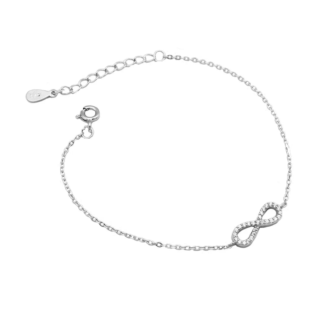 Temperament Small Ins Style Jewelry S925 Sterling Silver Mobius Bracelet Simple Number 8 Bracelet Womens Accessories Beautiful