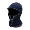 Men Knitted Hats Winter Thickened Plush One Piece Outdoor Cycling Zipper Neck Protection Male Female Woolen Cap