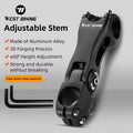 WEST BIKING Adjustable Bike Stem Easy Installation Durable Safety 3D Aluminum Alloy 3 Styles Adjustable Angle Bike Accessories