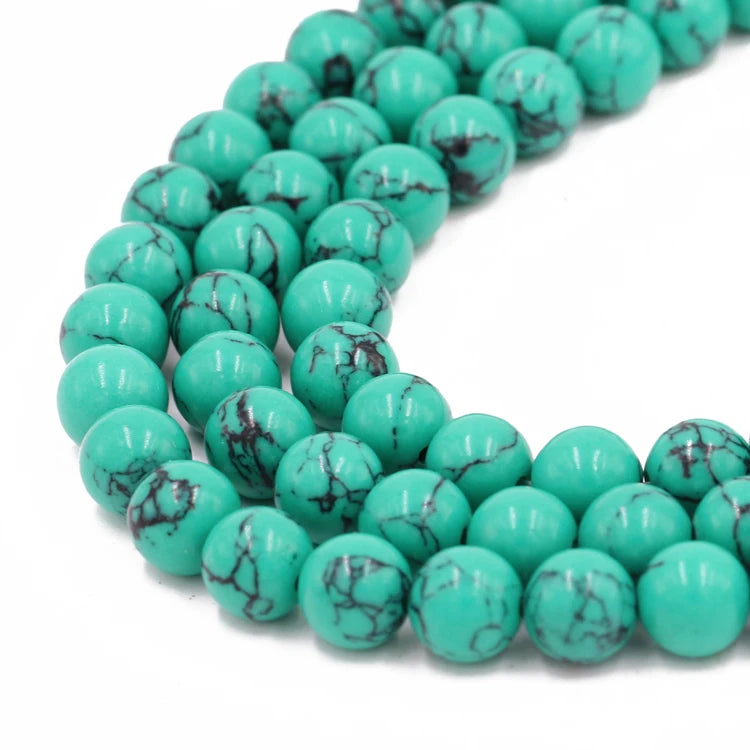 Loose Beads Wholesale Green Turquoise Stone Beads for Jewelry Making