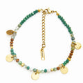 Vintage Multi Color Braided Beads Fashion Bracelet 14K Gold Plated Natural Stone Bracelet for Women