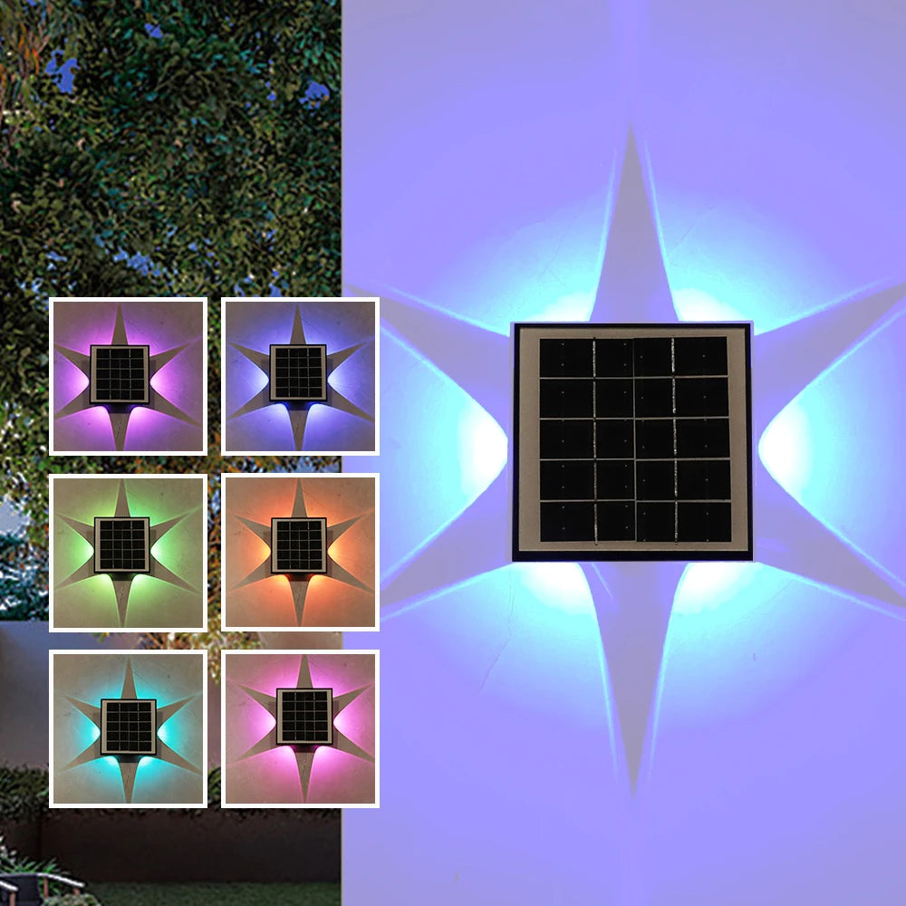 Dingdian LED Solar Energy Square Garden Wall Lights IP65 Waterproof 60W up and Downwall Lighting 3000K 6000K RGB Led Lighting