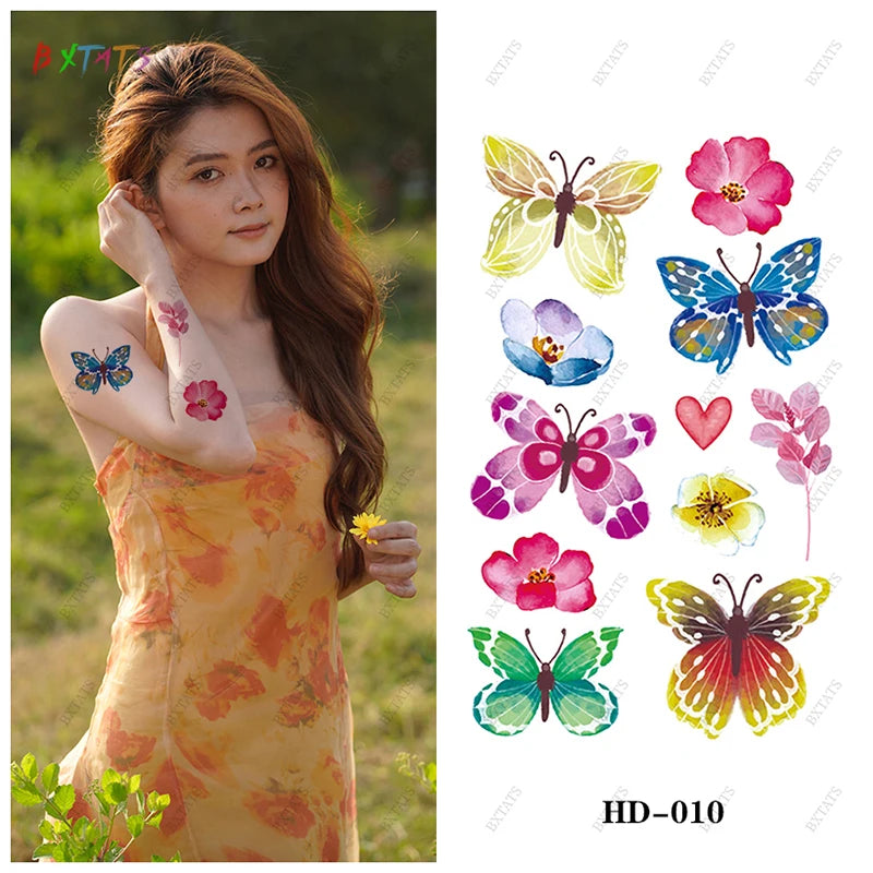Butterfly Tattoos Temporary for Kids Women Colorful & Waterproof Butterfly Temporary Stickers for Party Favors Gifts Decoration
