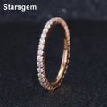Starsgem Natural Diamond Ring Lab Grown Diamond 18K Real Solid Gold Wedding Ring
