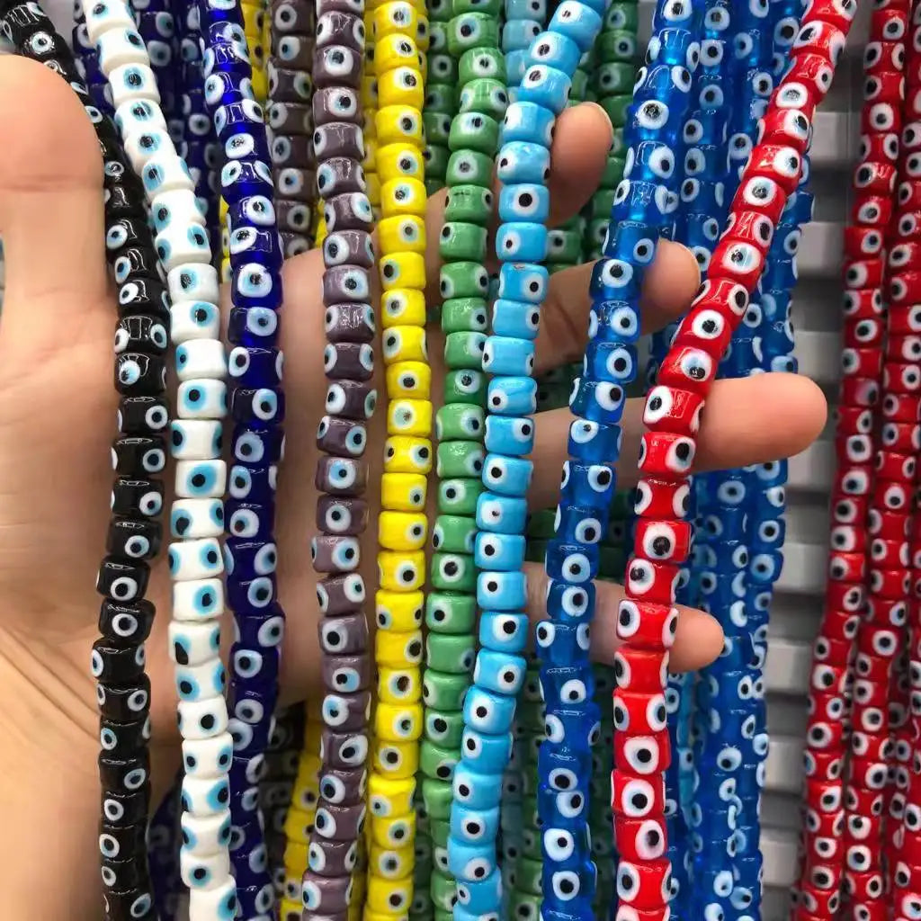 Colorful Glaze Glass Evil Eyes Beads  Opaque Color Charm Glass Beads for Jewelry Making