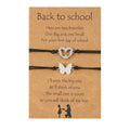Infinity Love Heart Butterfly Stainless Steel Charm Bracelets Mama Baby Bear Back School Jewelry Gifts for Kids Fashionable