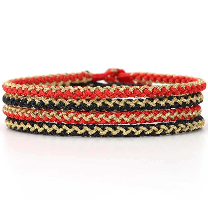 SKY A6 4mm Colorful Gold Custom Handmade Braided Bracelet Beading Red Gold Cord Friendship Jewelry Bracelets Bangle Wholesale