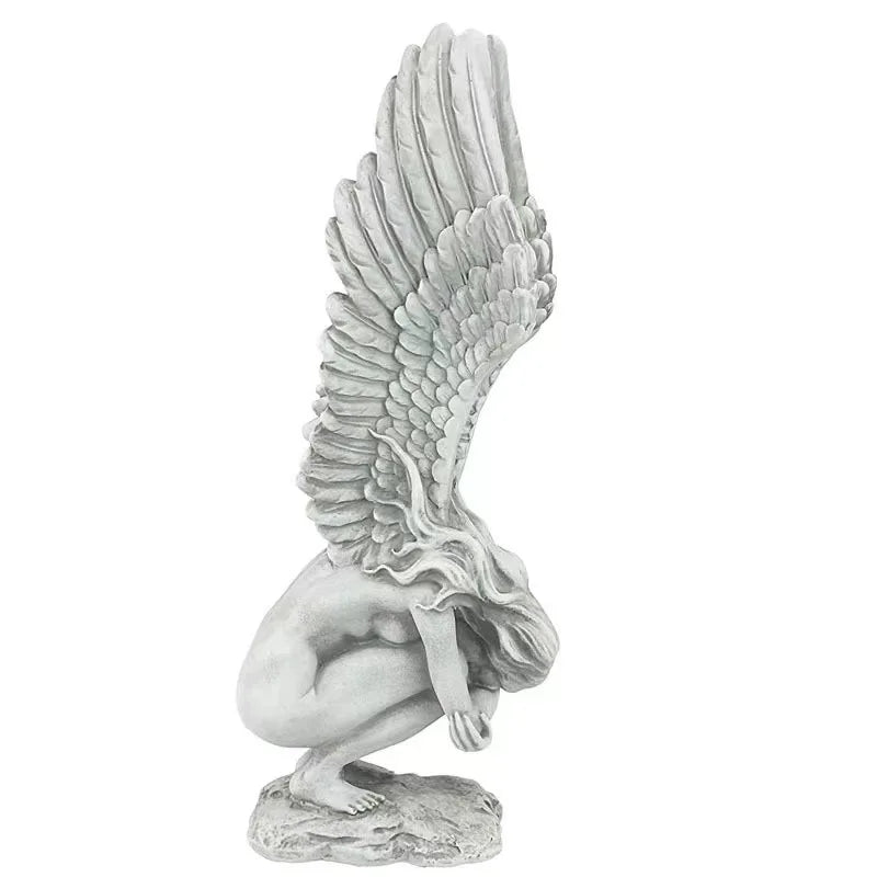 HZ Style Resin Redemption Angel Figurines Cherub Sculpture Office Tabletop Decor Ornaments Crafts Artwork